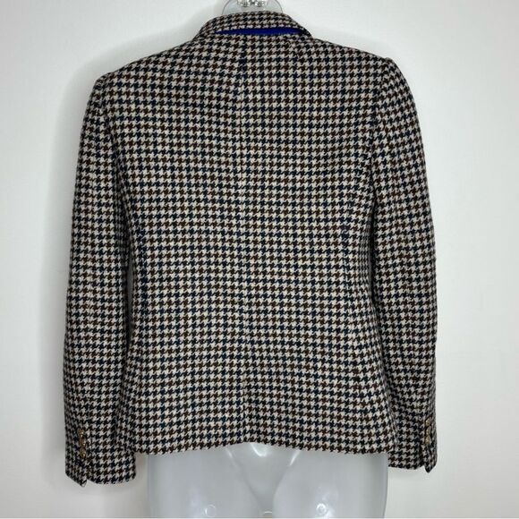 J Crew Jacket Womens 00 Wool Schoolboy Blazer Tweed Houndstooth Plaid Style03520 - Picture 4 of 8